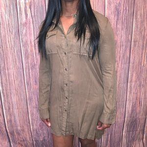 Silver Jeans Co. Oversized Utility Shirt Dress